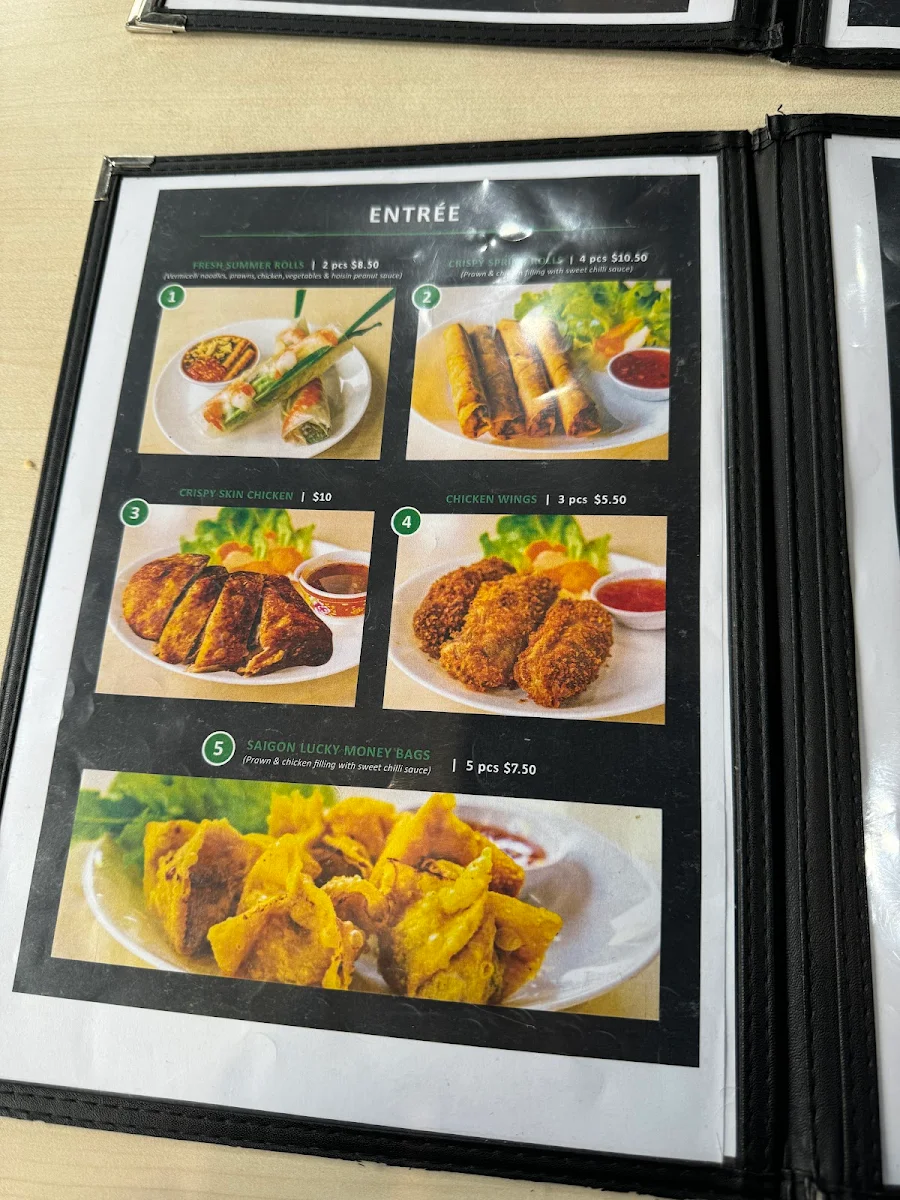 Menu, Little Saigon Pho