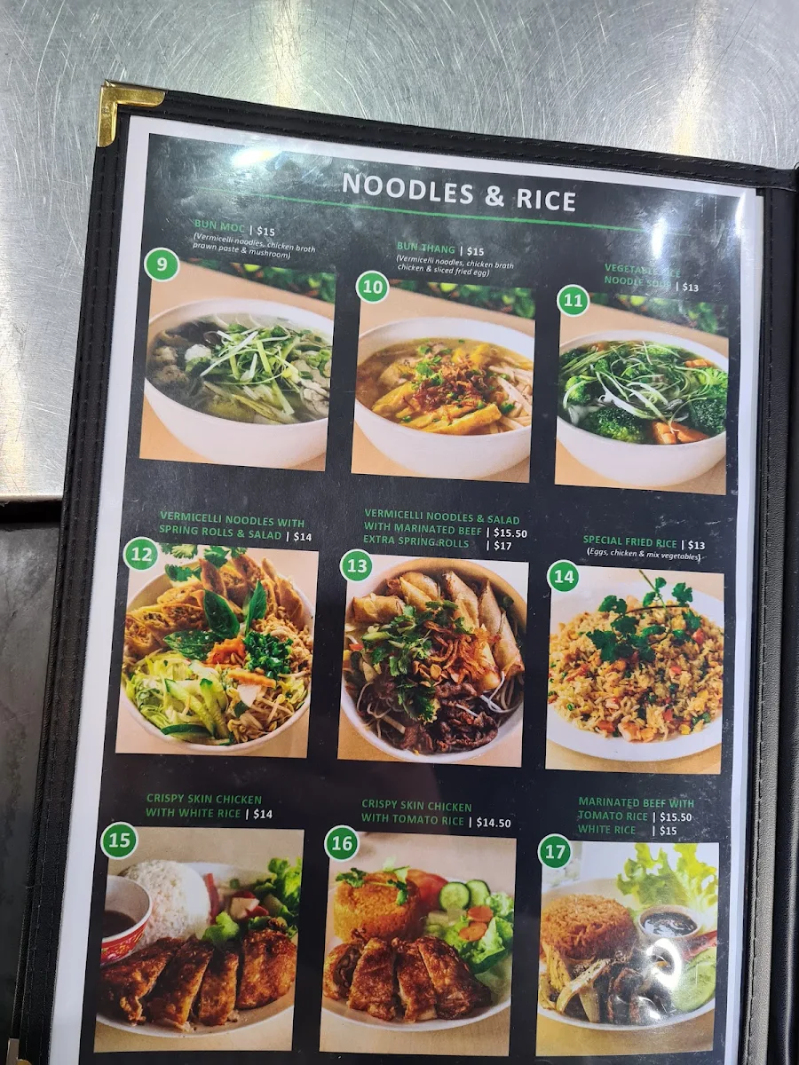 Menu, Little Saigon Pho
