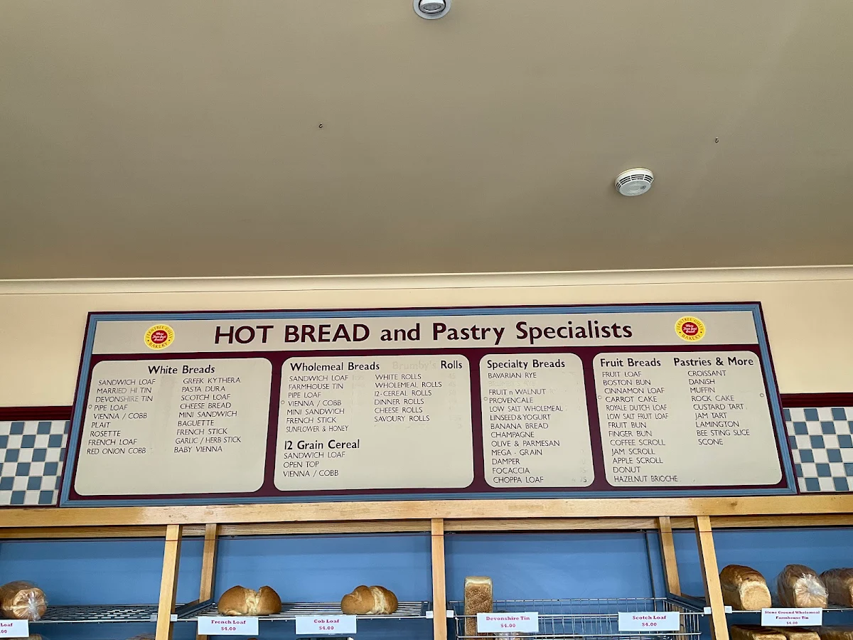 Menu, Ferntree Gully Bakery