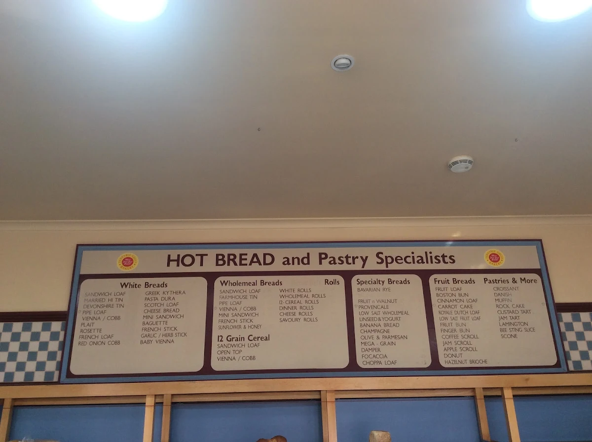 Menu, Ferntree Gully Bakery