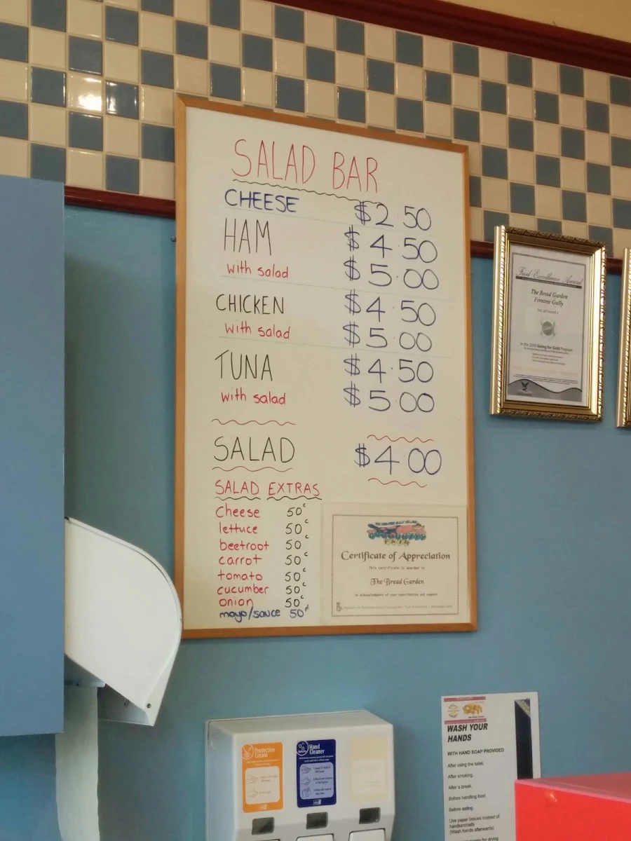 Menu, Ferntree Gully Bakery
