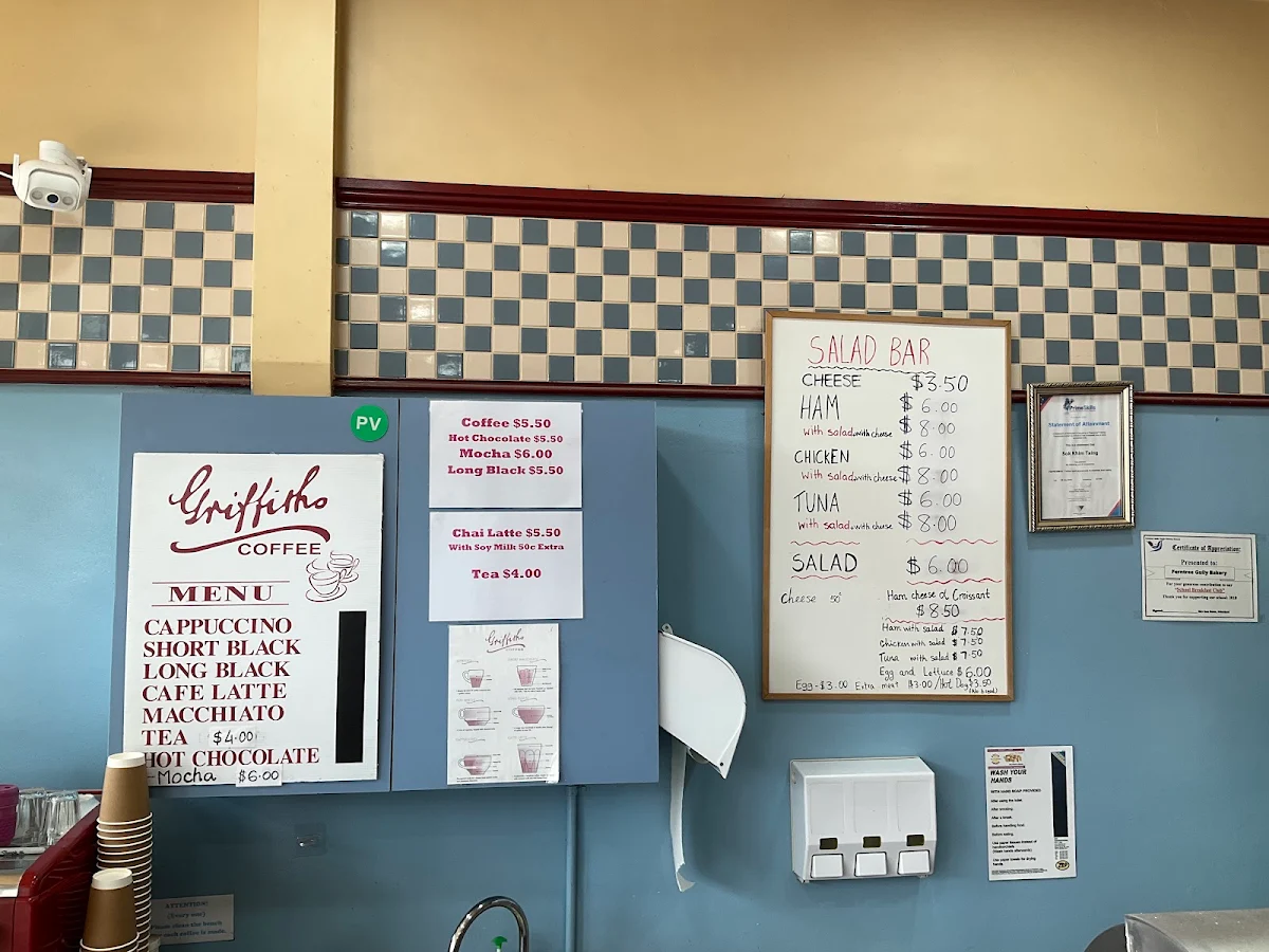 Menu, Ferntree Gully Bakery