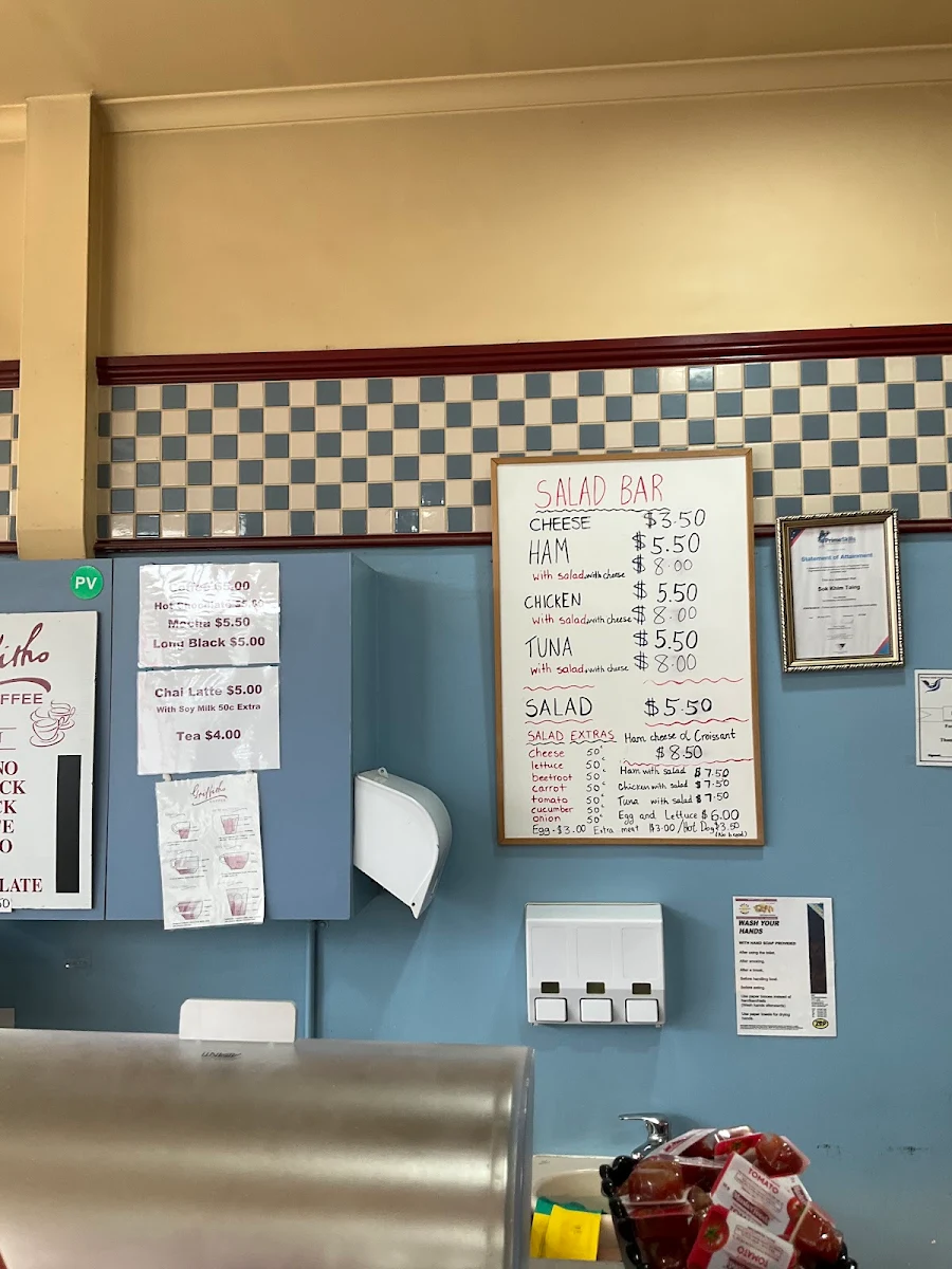 Menu, Ferntree Gully Bakery