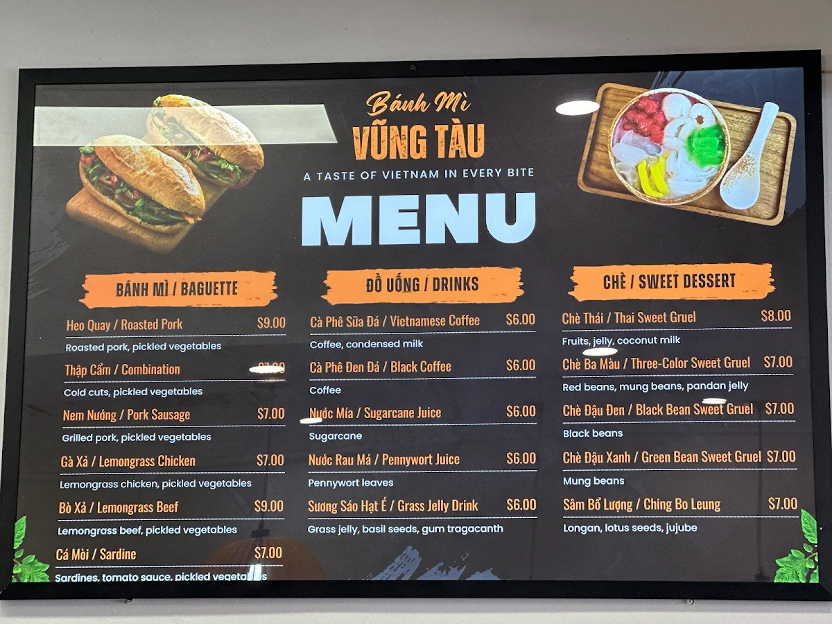 Menu, Bánh Mì Vũng Tàu
