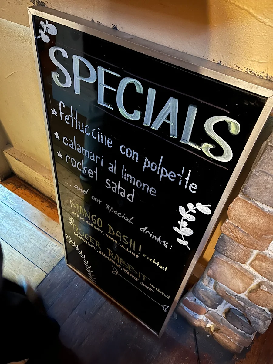 Menu, Marinara Trattoria