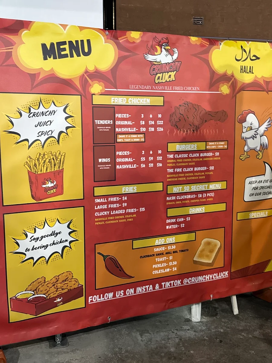 Menu, Crunchy Cluck