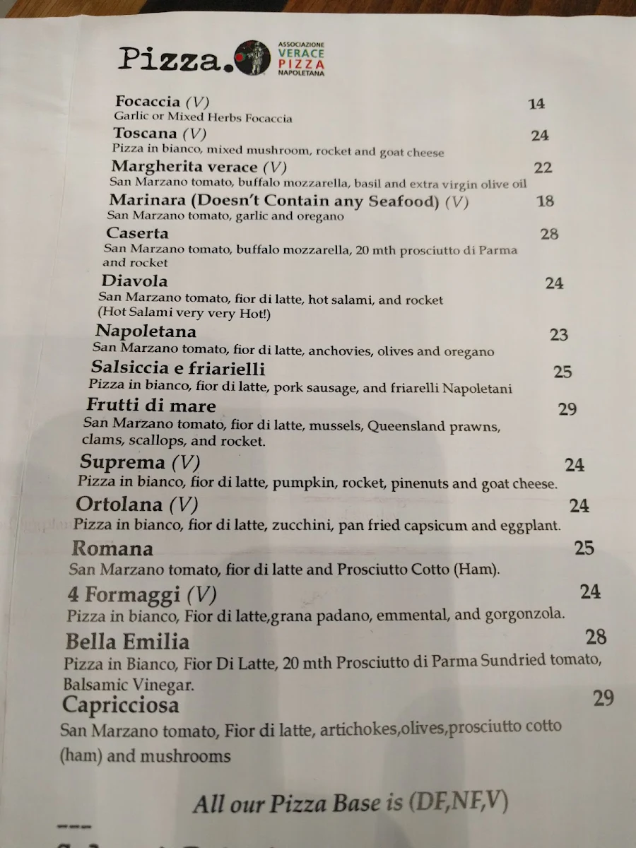Menu, 400 Gradi - Essendon