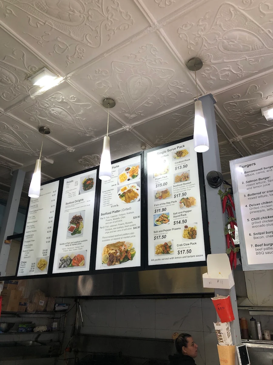 Menu, Meadowbay Fish and Chips
