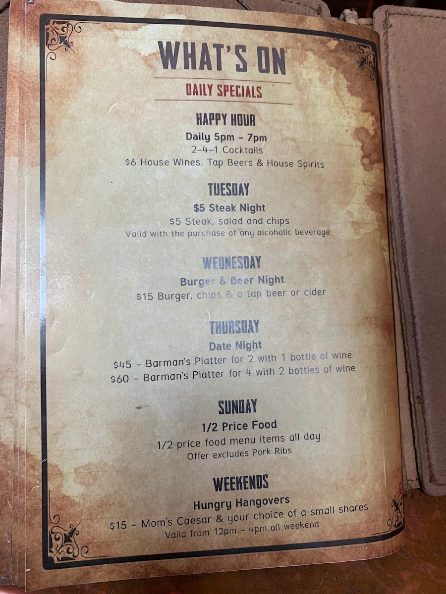 Menu, Donny's