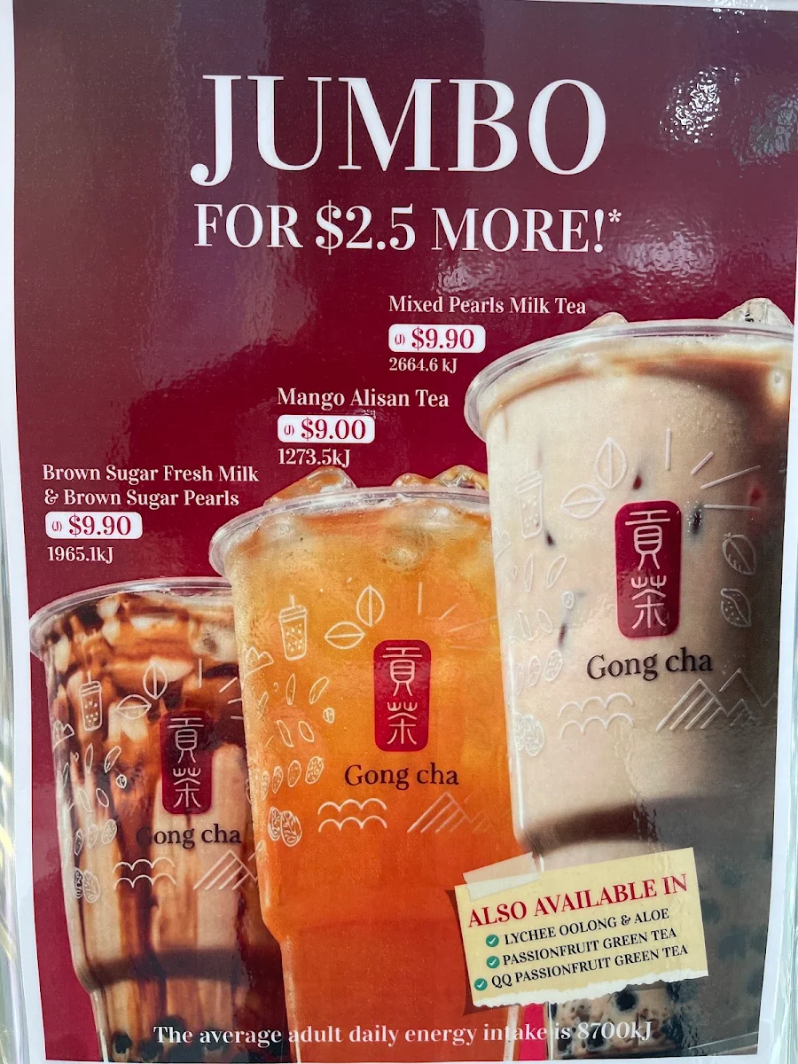 Menu, Gong cha | Haymarket