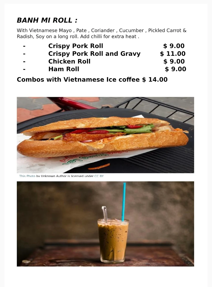 Menu, Nyna’s Cafe Fish & Chips