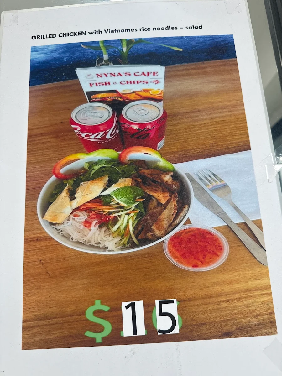 Menu, Nyna’s Cafe Fish & Chips
