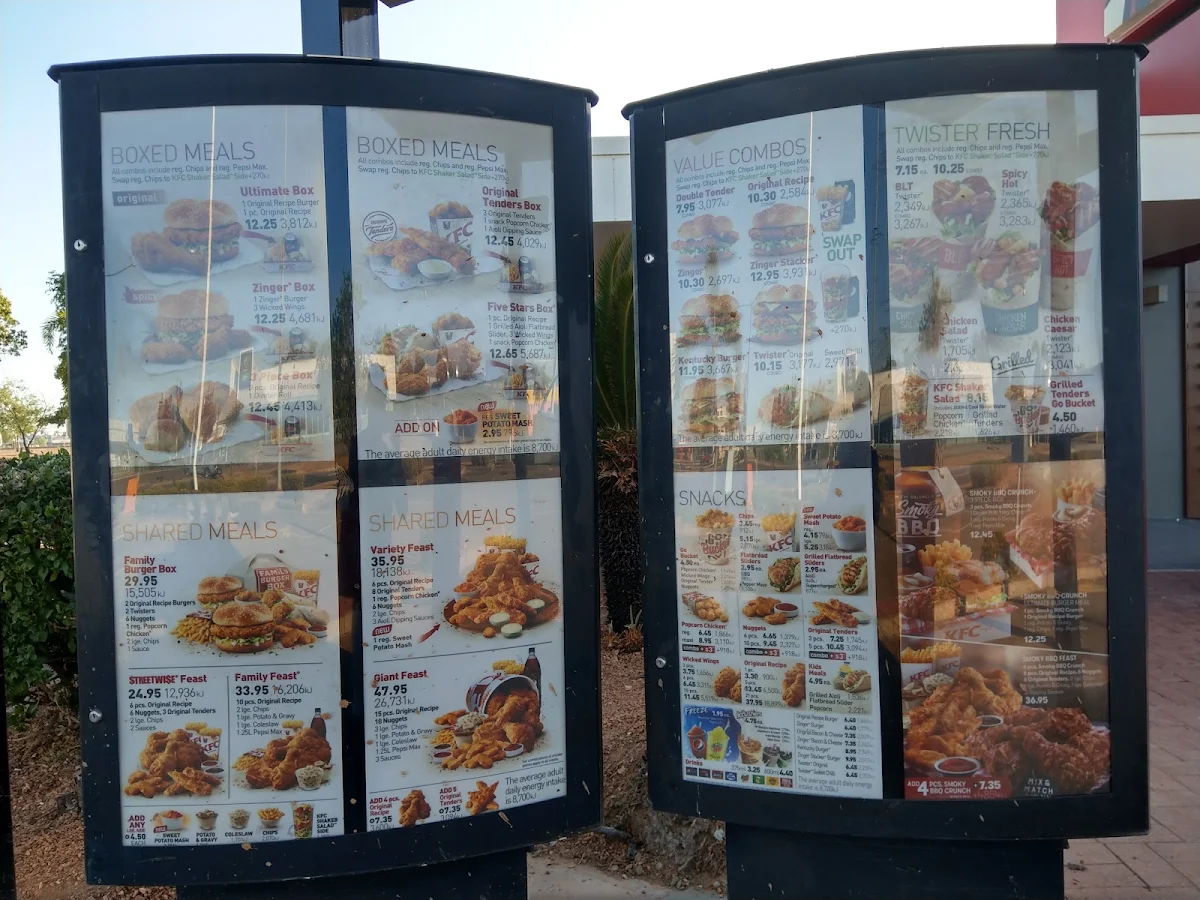 Menu, KFC Palmerston