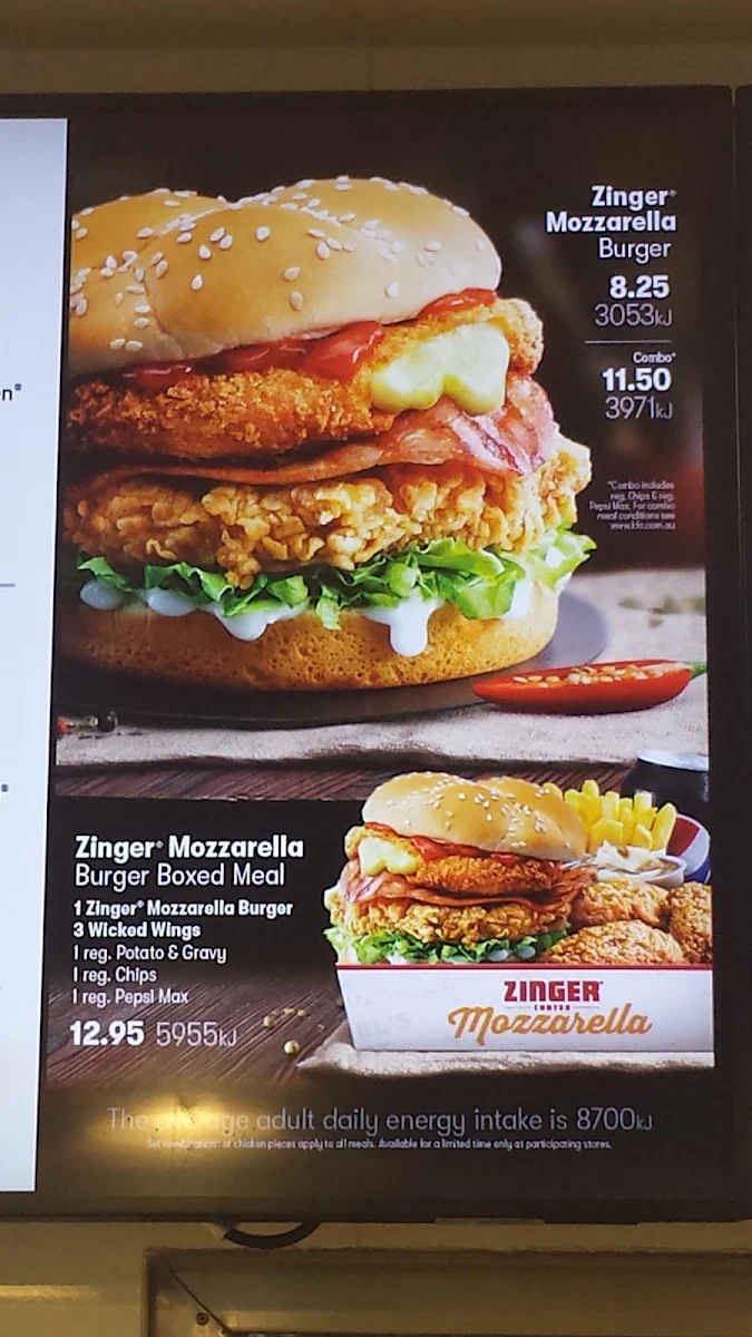 Menu, KFC Smithfield