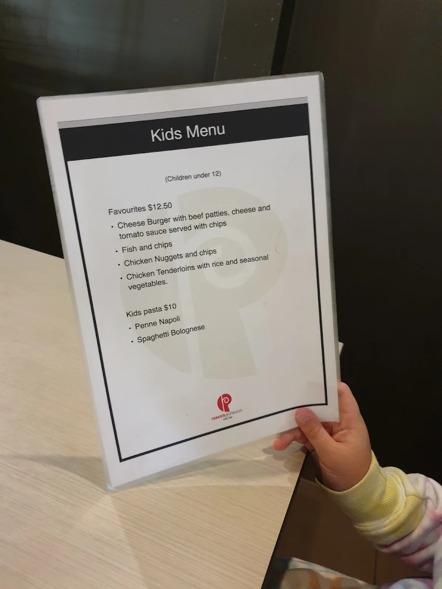 Menu, Rosco's @ Chevron