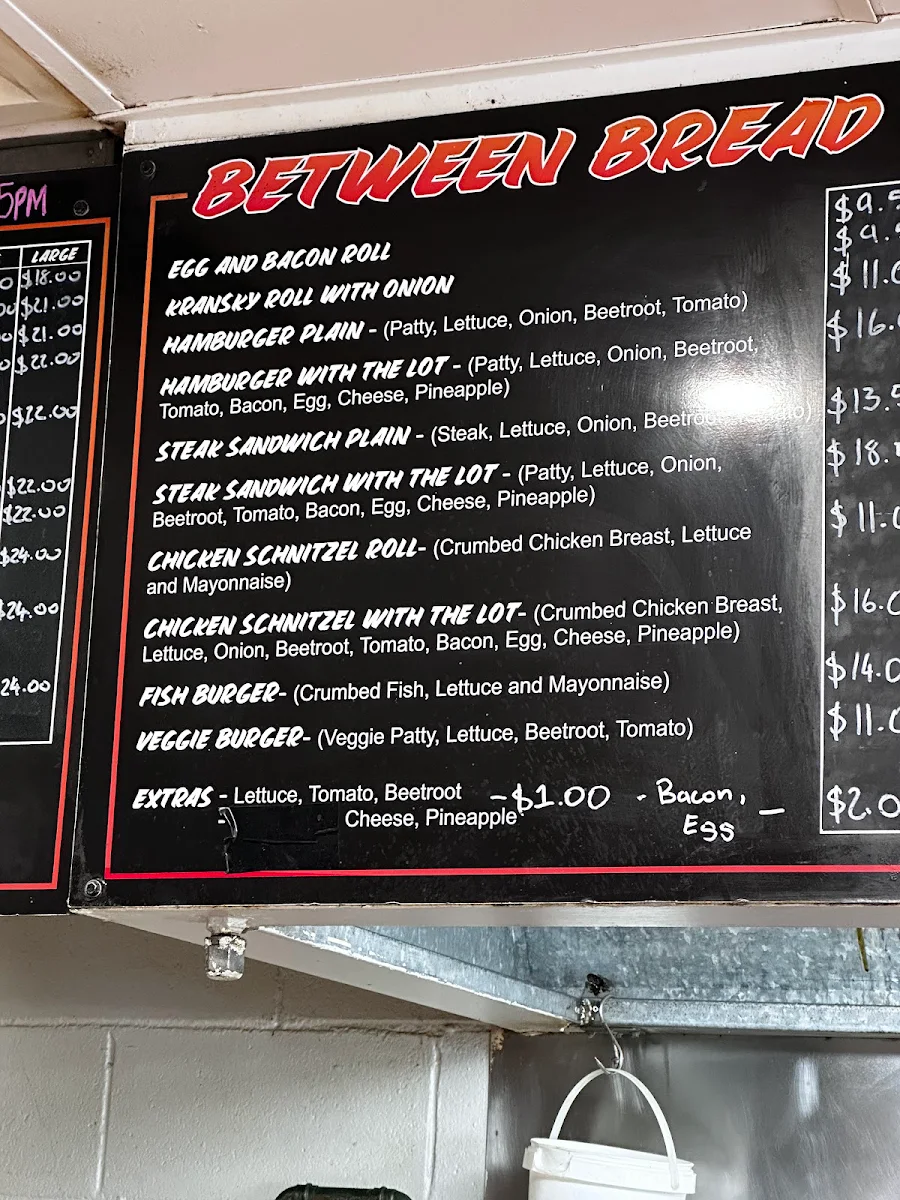 Menu, Murrumbateman Takeaway