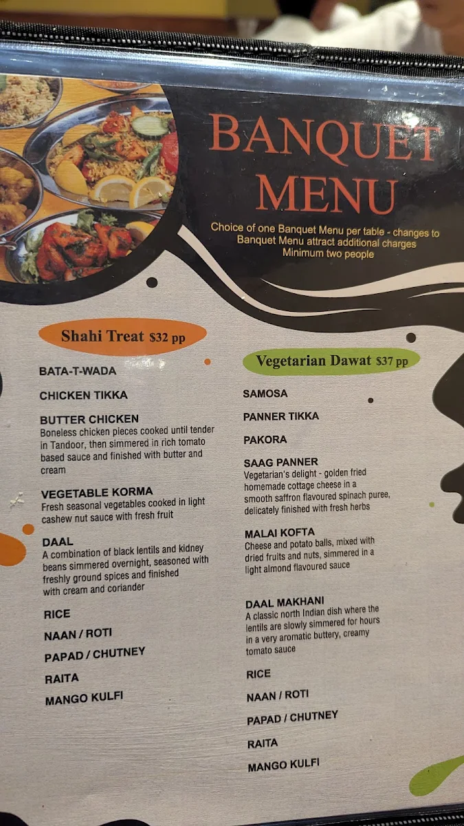 Menu, Aashiana Indian Restaurant