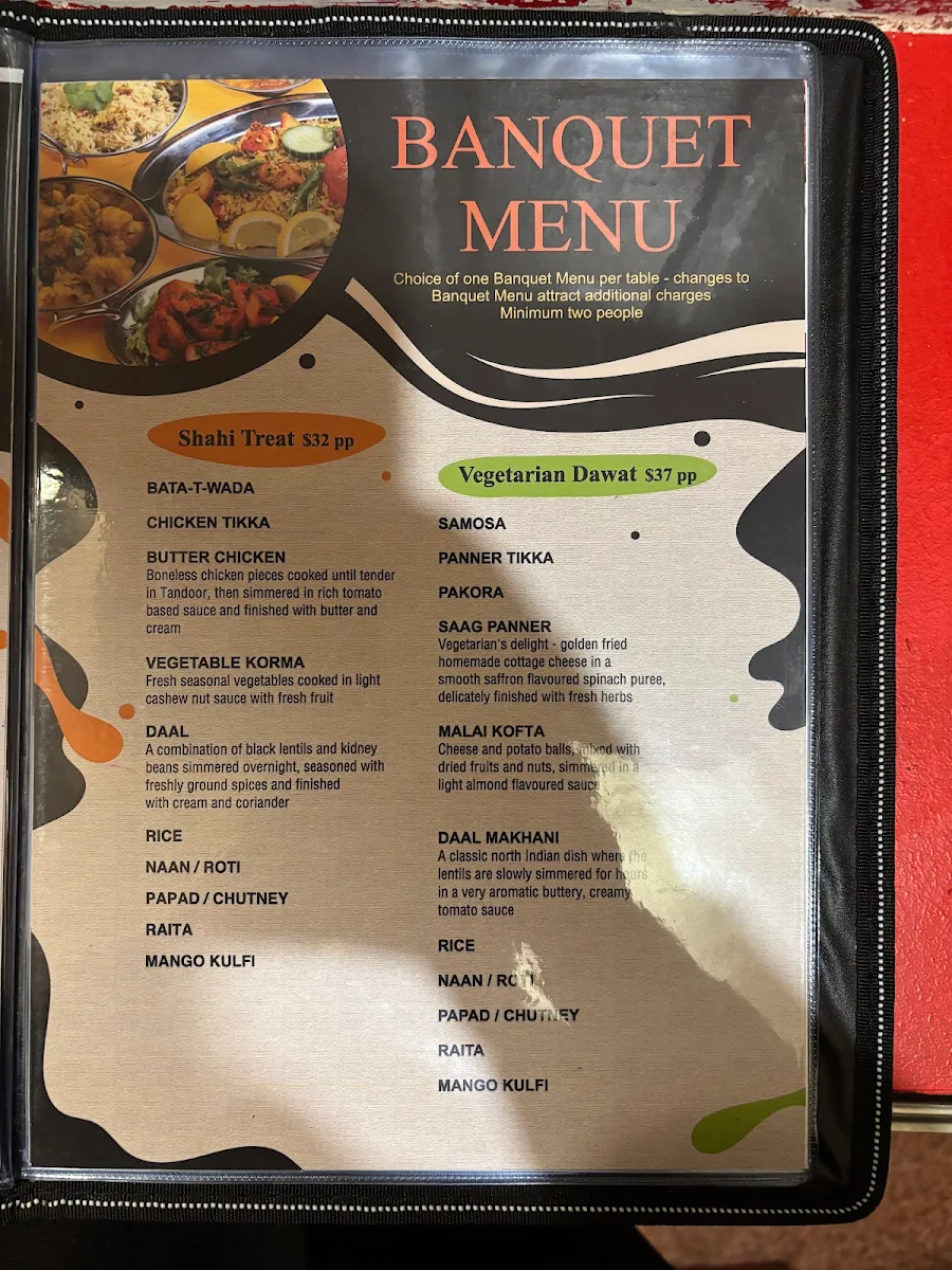 Menu, Aashiana Indian Restaurant