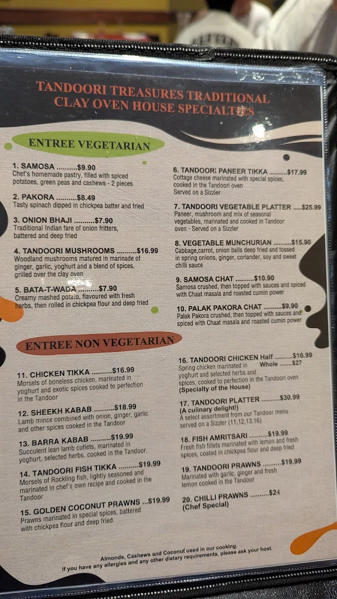 Menu, Aashiana Indian Restaurant