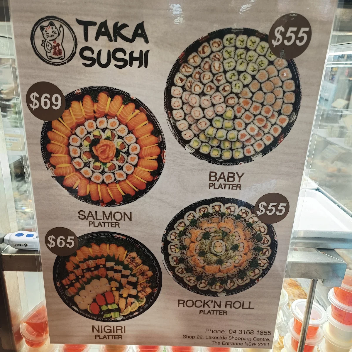 Menu, Taka Sushi