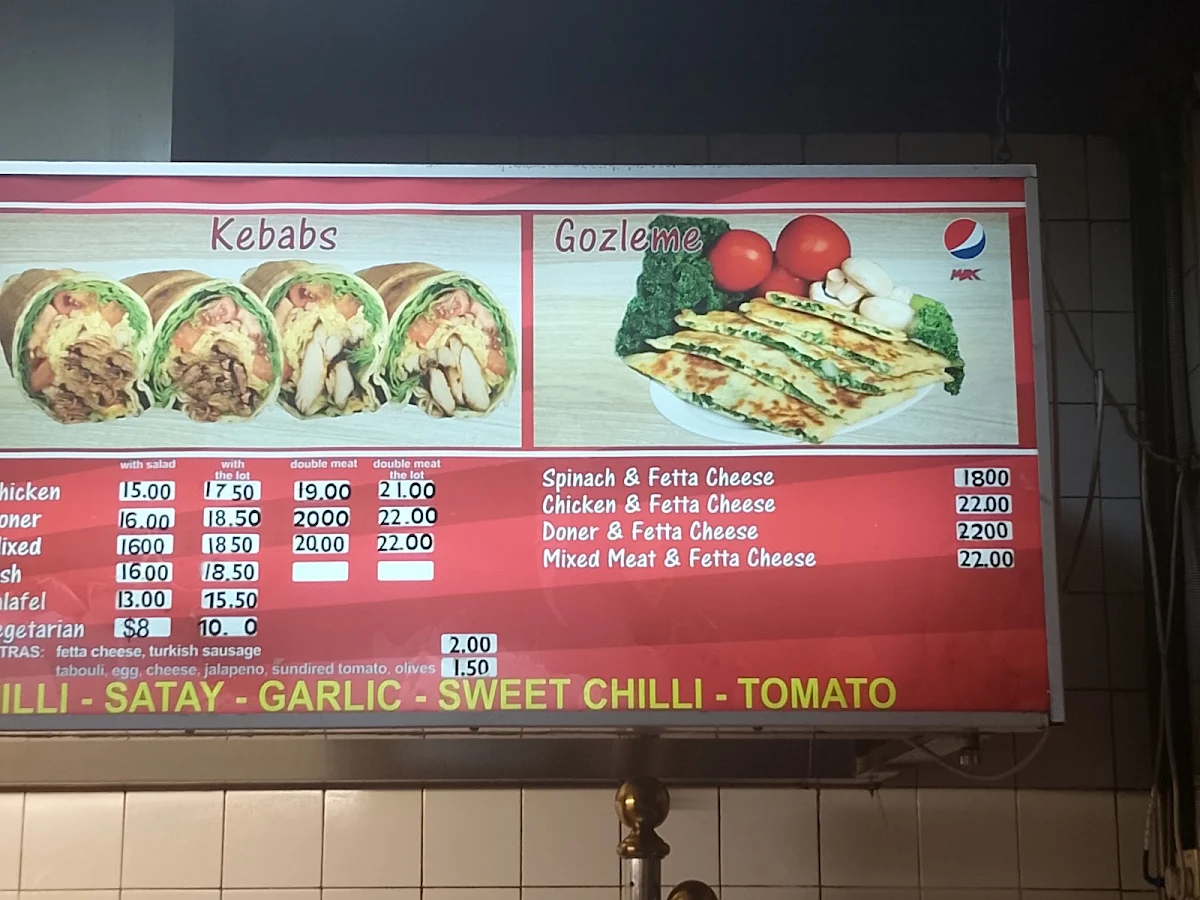 Menu, Ankara Kebabs and Bakery