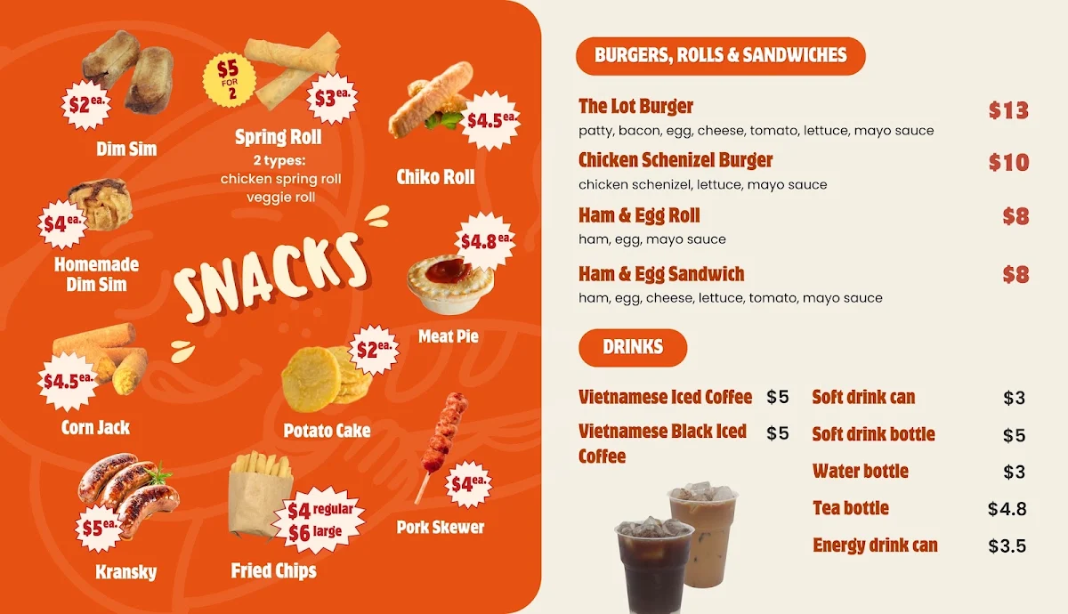 Menu, The BanhMi Joint
