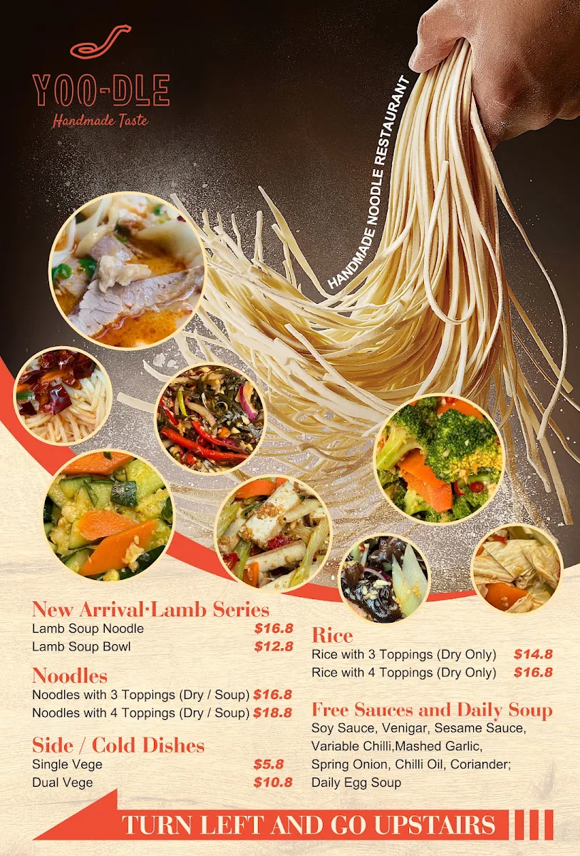 Menu, Yoodle Noodle Restaurant