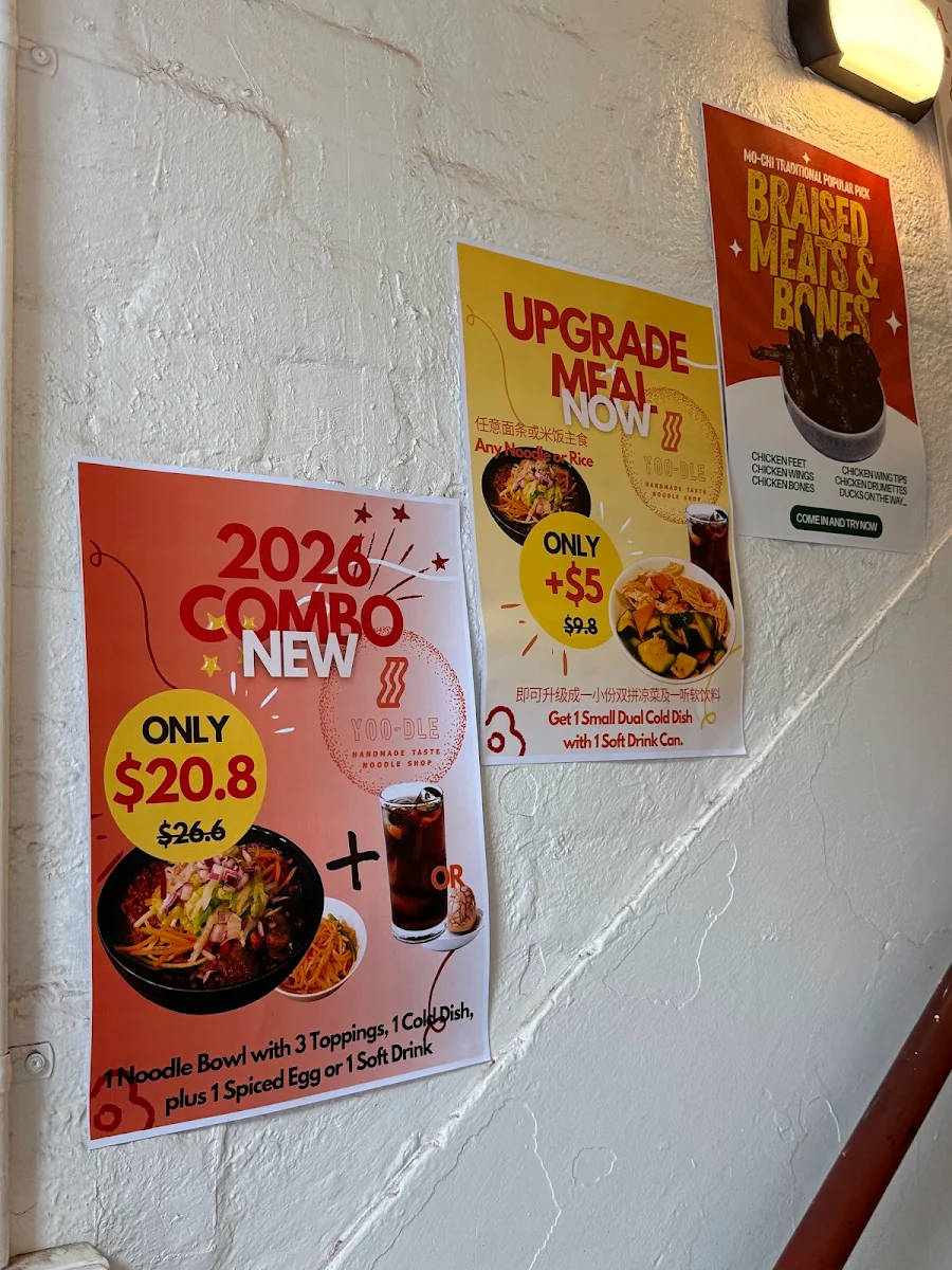 Menu, Yoodle Noodle Restaurant