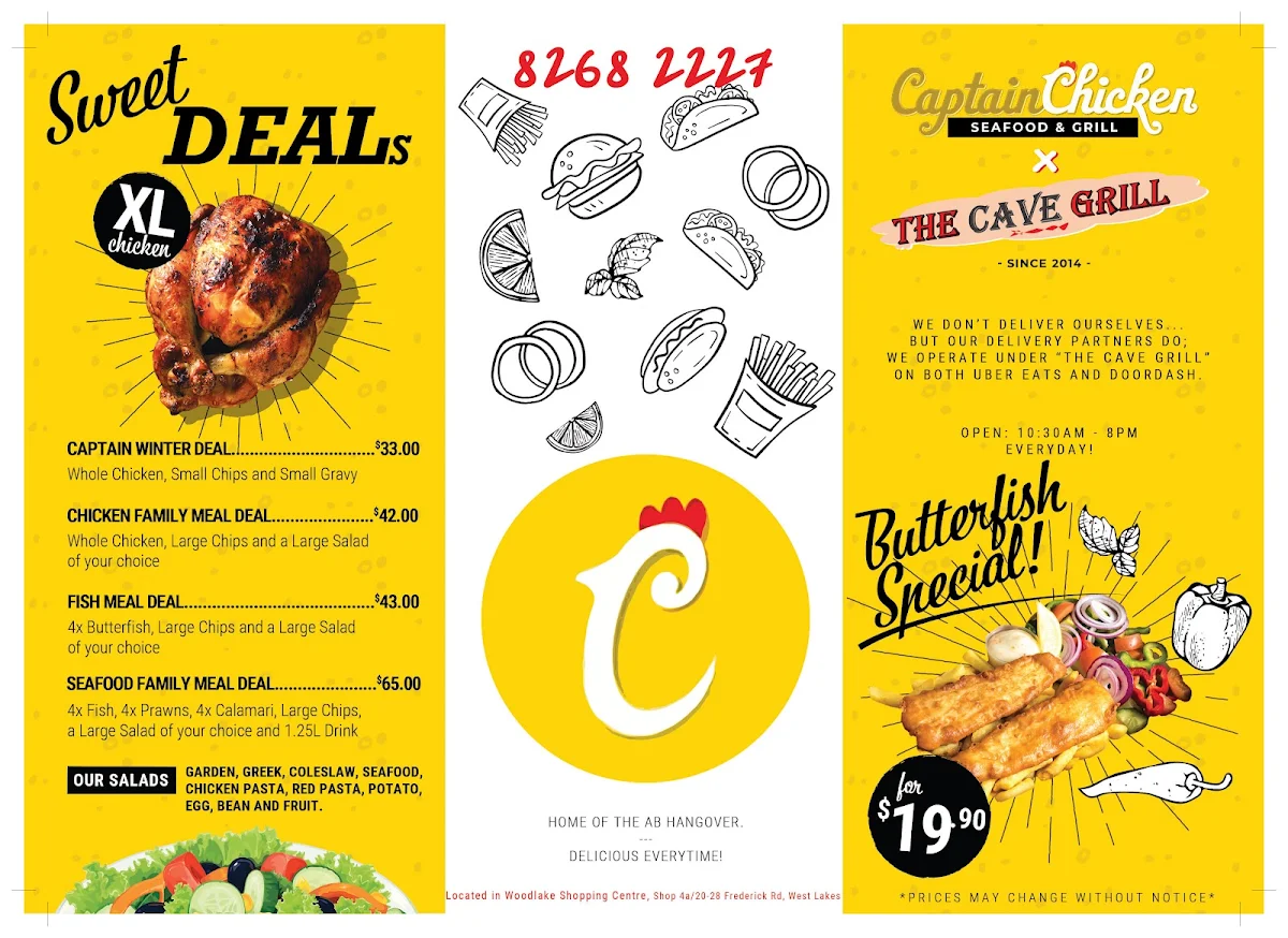 Menu, Captain Chicken & Seafood (West Lakes)