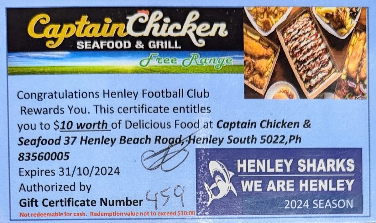 Menu, Captain Chicken & Seafood (West Lakes)