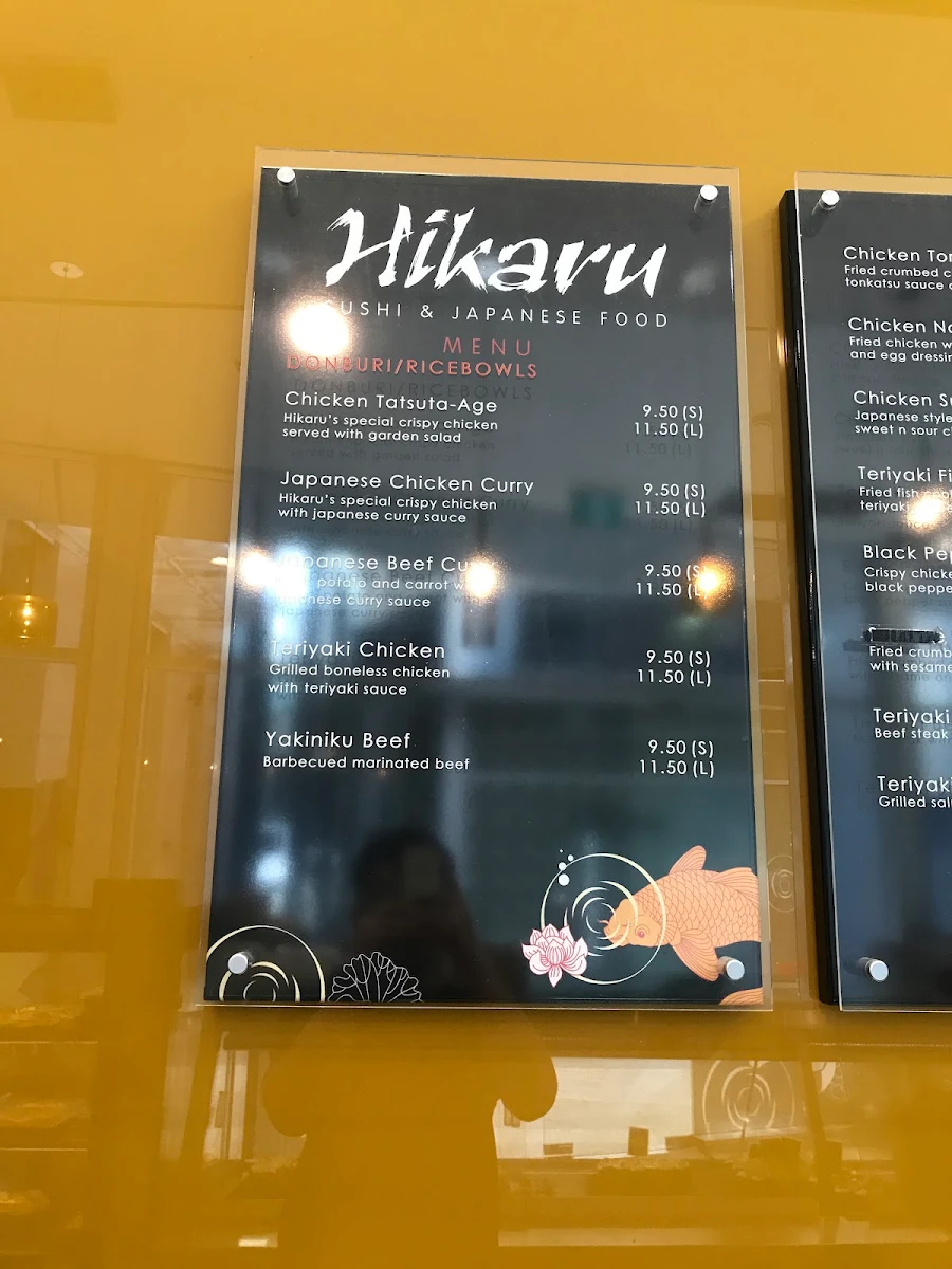 Menu, Hikaru Sushi and Japanese Food