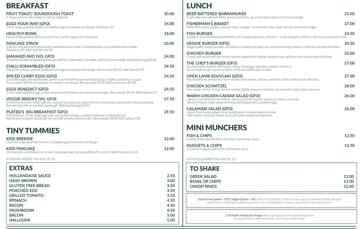 Menu, Plated cafe | restaurant | bar