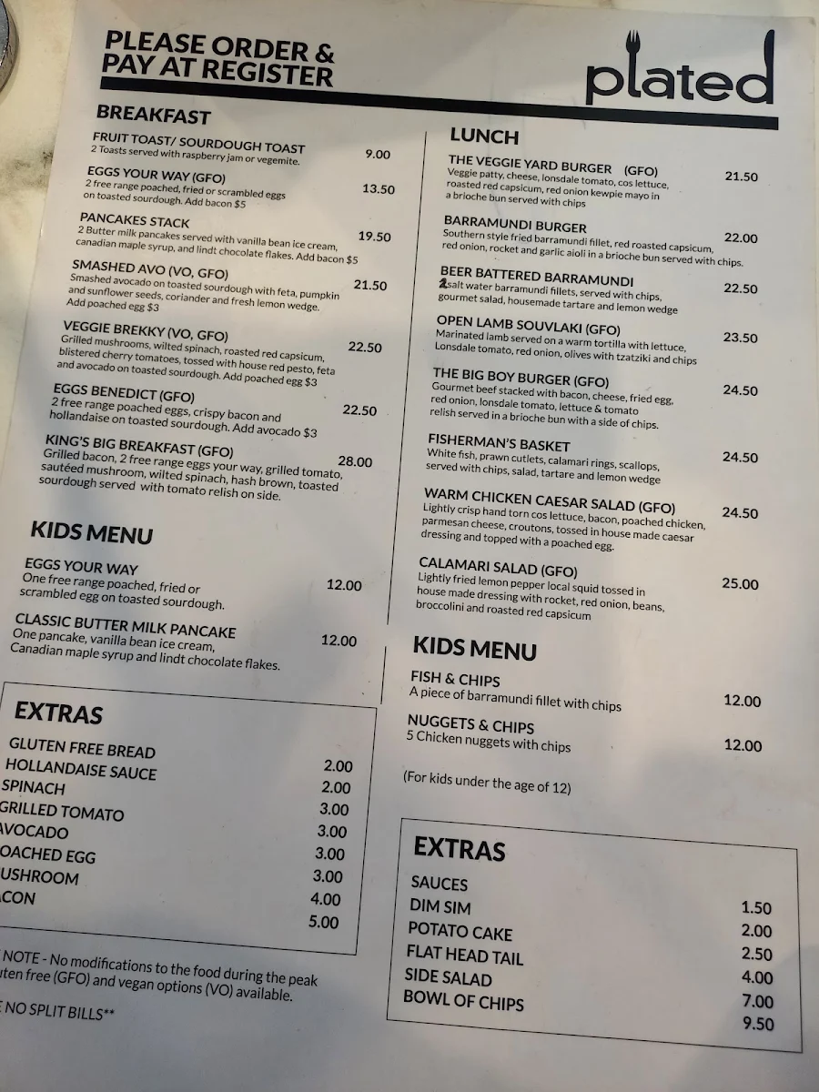 Menu, Plated cafe | restaurant | bar