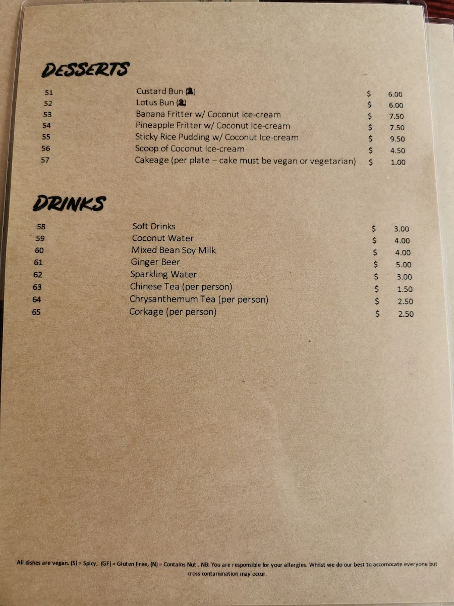 Menu, Chanhouse