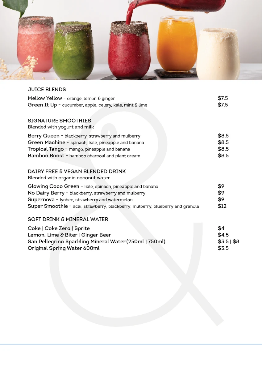 Menu, The Naked Duck Hyde Park