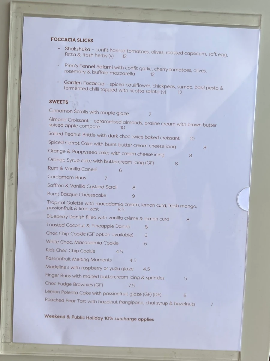 Menu, FLOUR coffee & doughroom