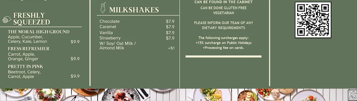 Menu, Fress Cafe