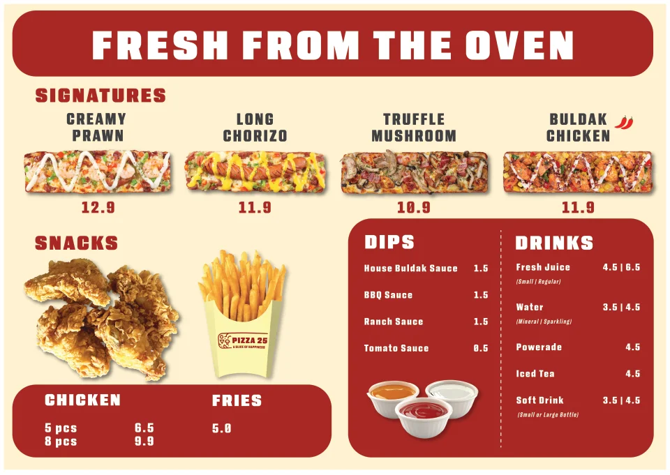 Menu, Pizza 25 Mount Druitt