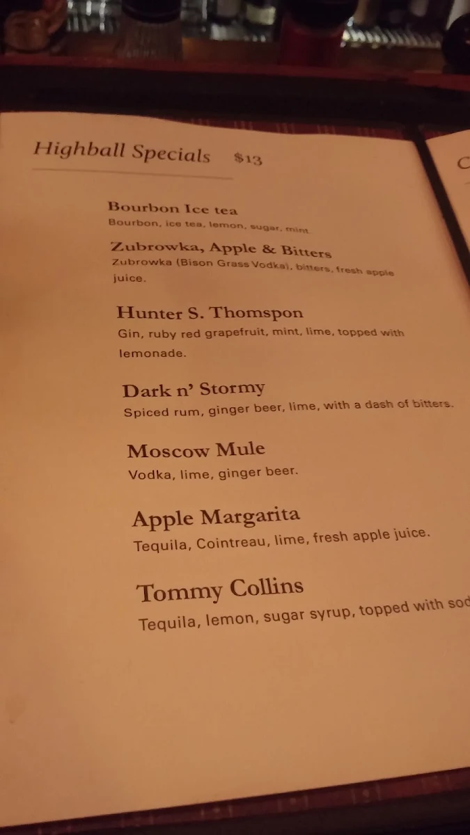 Menu, Prudence