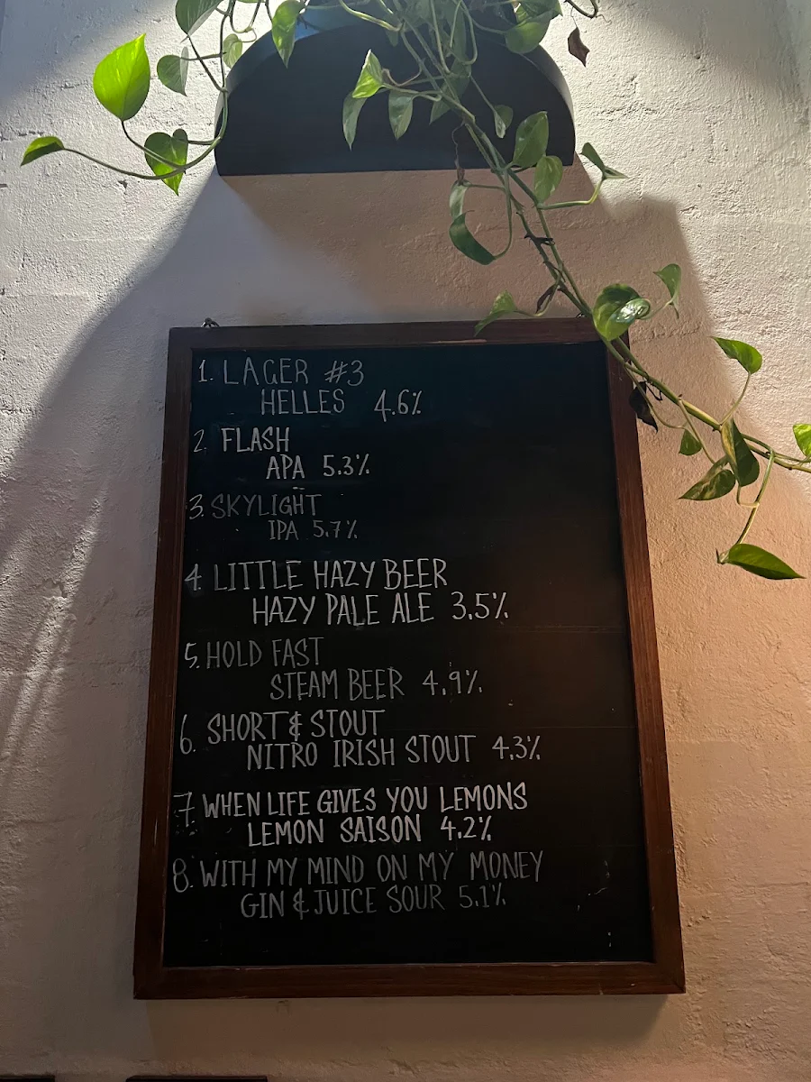 Menu, Molly Rose Brewery
