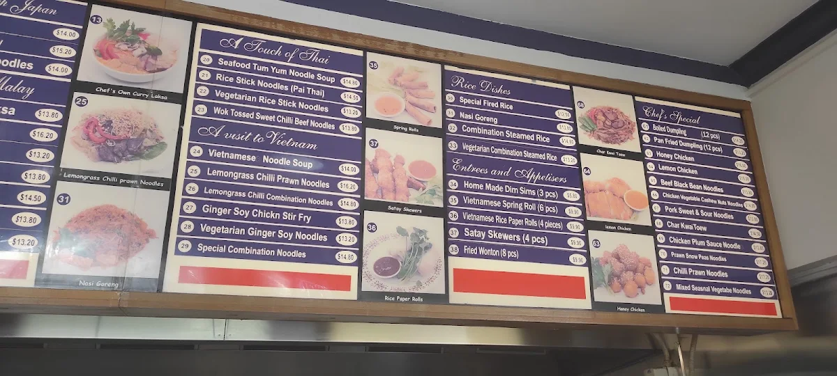 Menu, The Noodle Chef