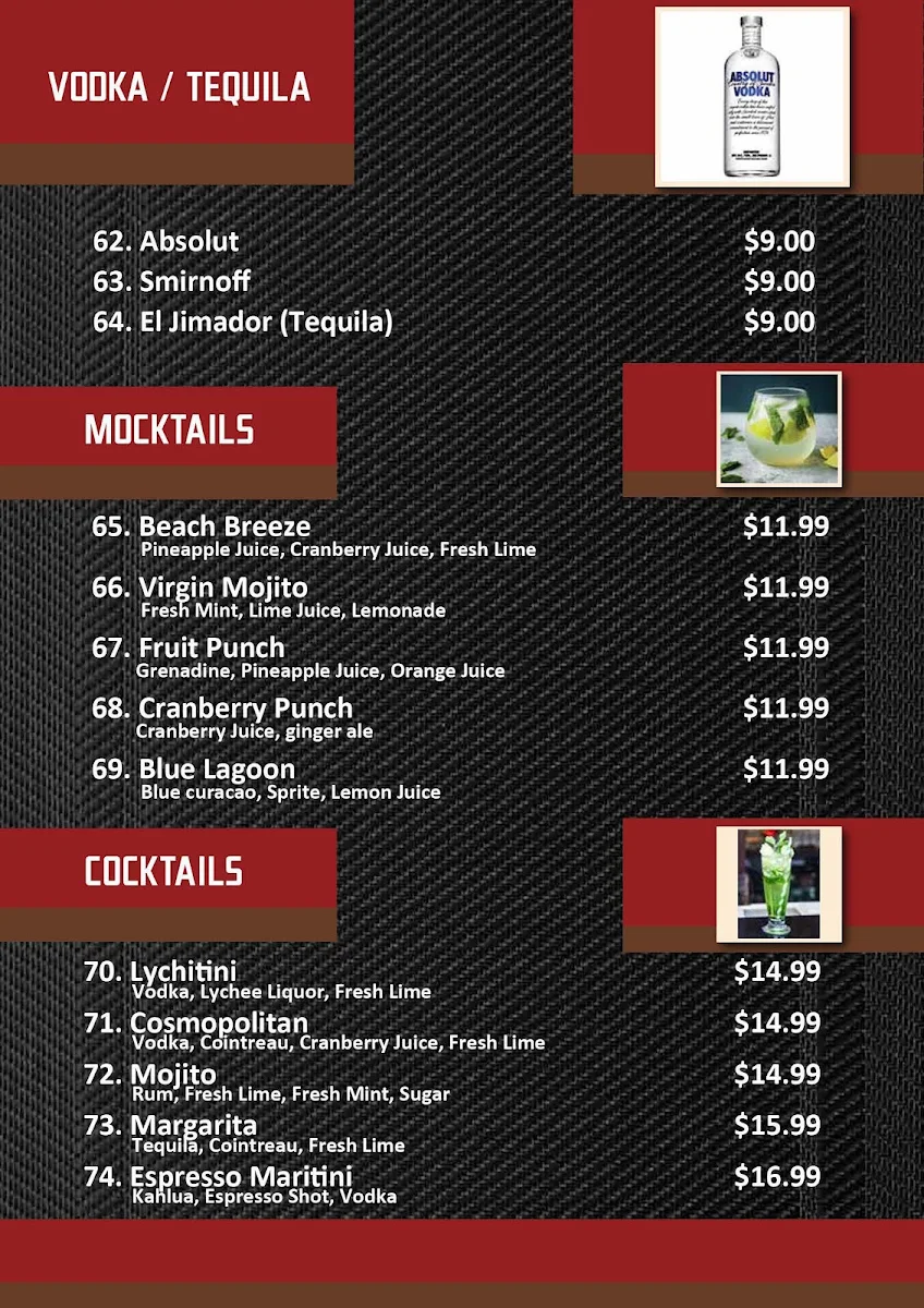 Menu, Indian Twist Restaurant & Banquet Hall Perth