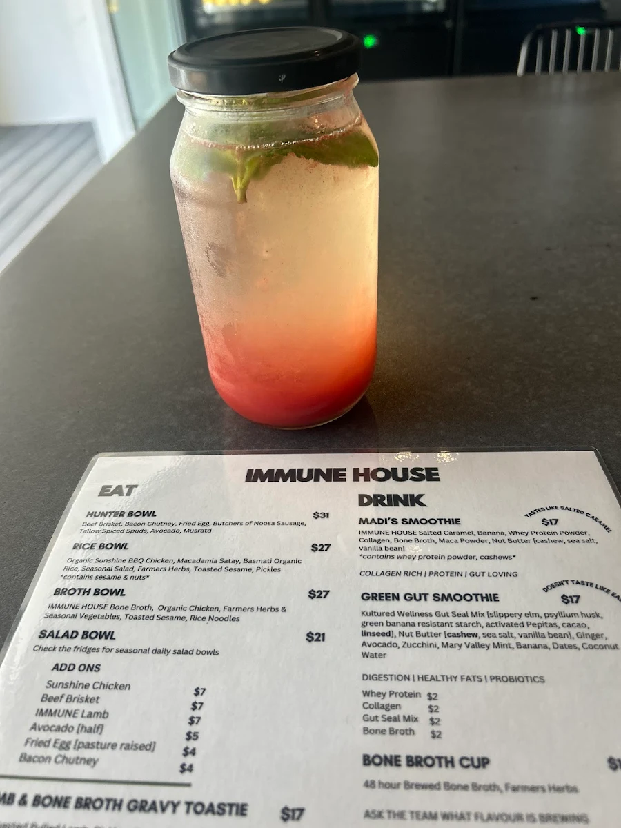 Menu, IMMUNE HOUSE