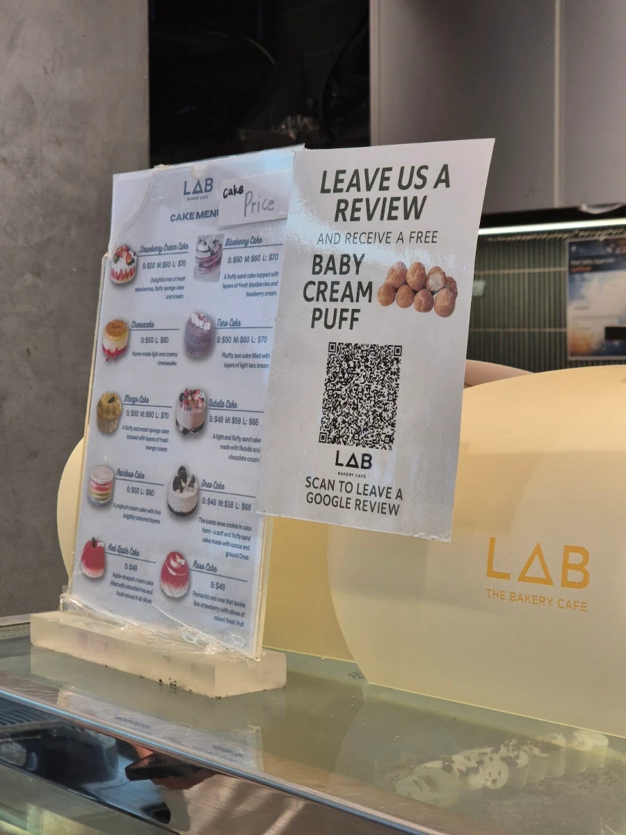 Menu, LAB Parramatta