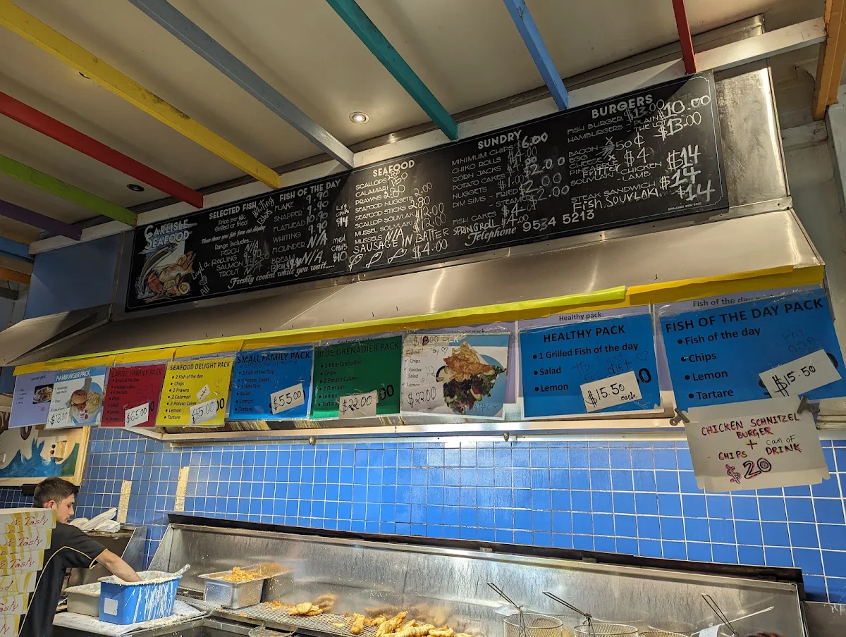 Menu, Carlisle Seafood