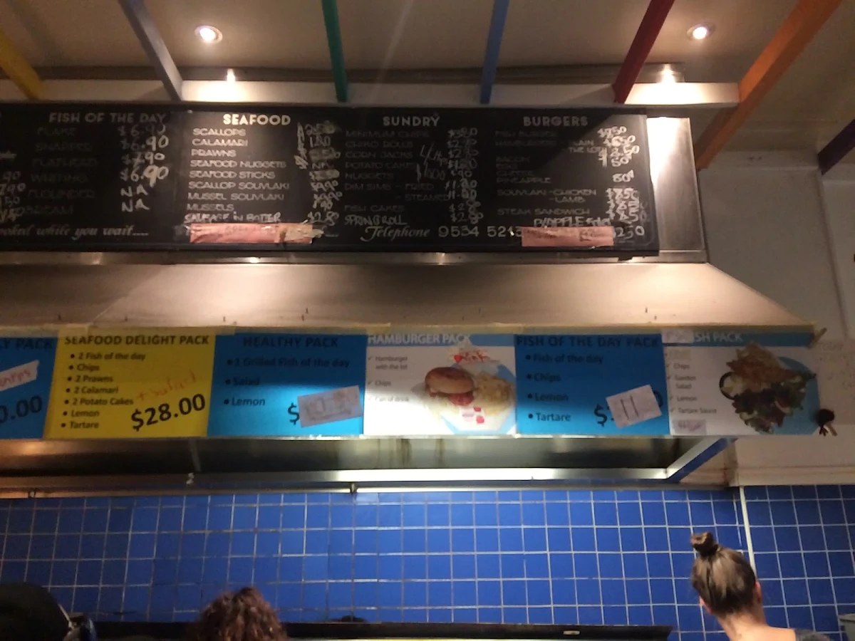 Menu, Carlisle Seafood