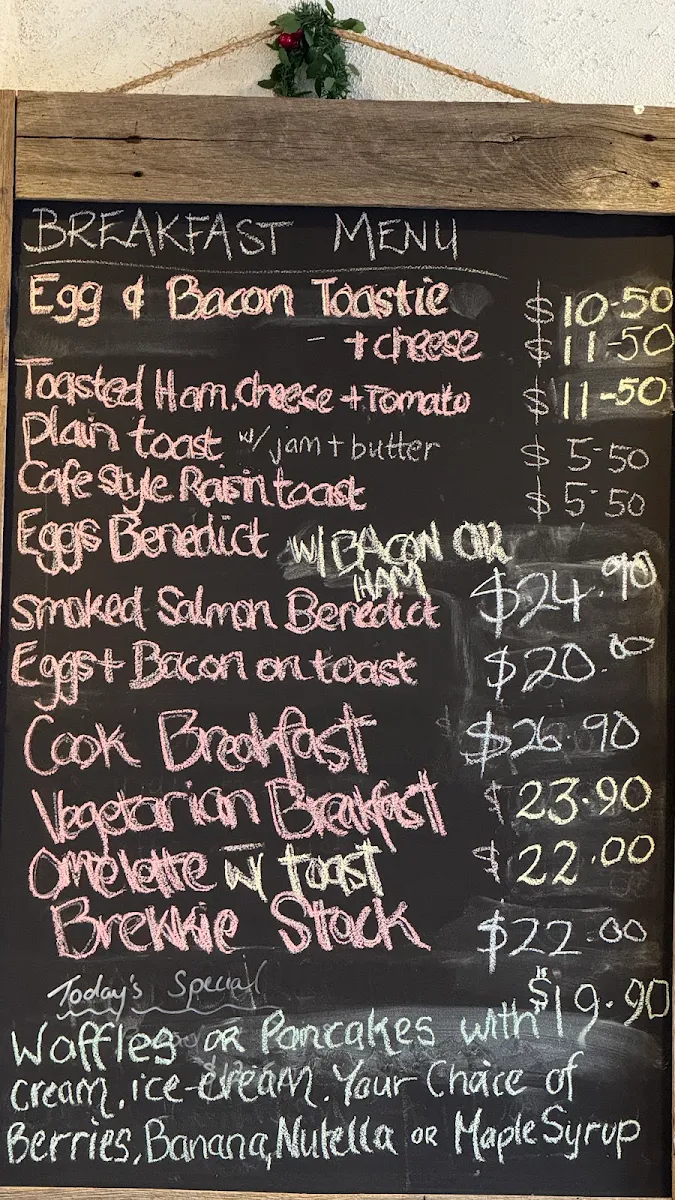 Menu, Joe's Mochapot Cafe