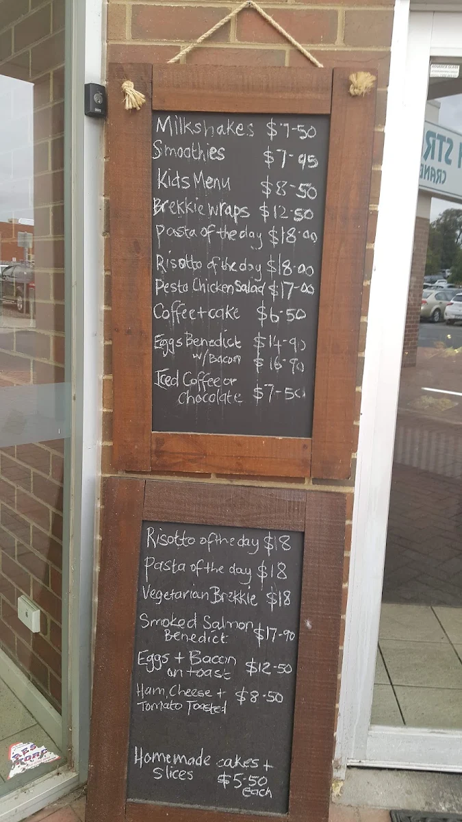 Menu, Joe's Mochapot Cafe