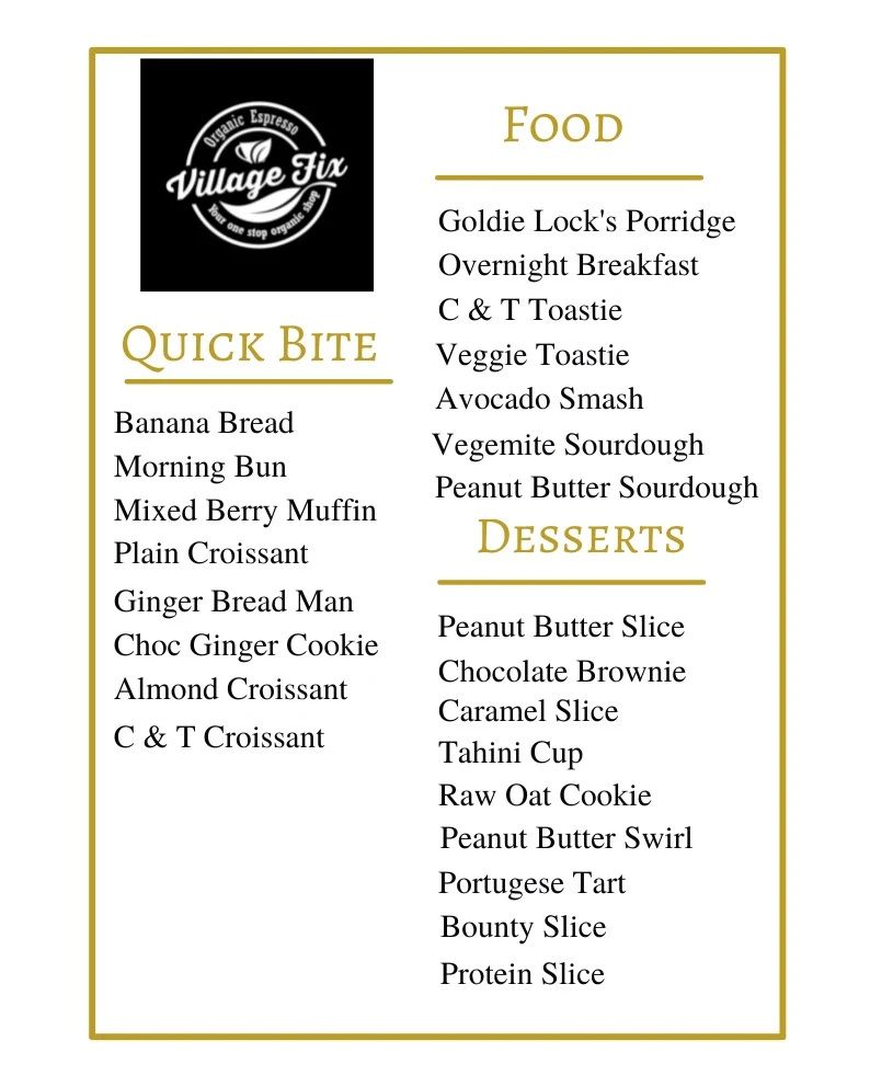 Menu, Village Fix