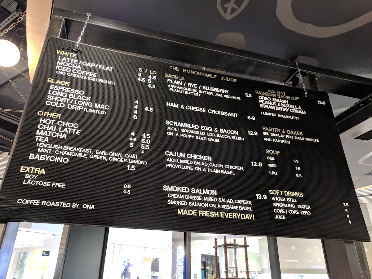 Menu, The Honourable Judge